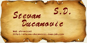 Stevan Ducanović vizit kartica